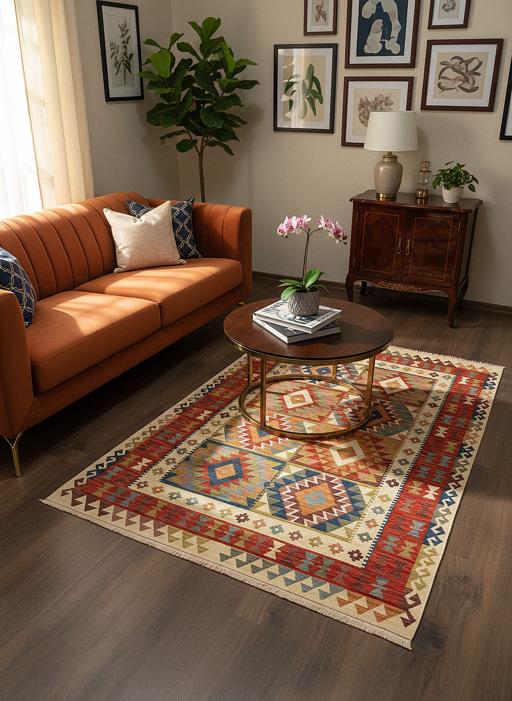 Etnik ES5 - Etnik Desenli Dokuma Kilim Mutfak Balkon Koridor Halısı