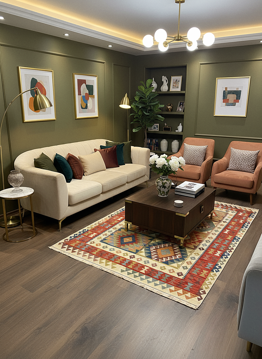 Etnik ES5 - Etnik Desenli Dokuma Kilim Mutfak Balkon Koridor Halısı