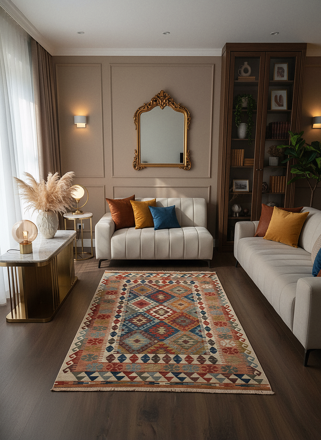 Etnik ES6 - Etnik Desenli Dokuma Kilim Mutfak Balkon Koridor Halısı