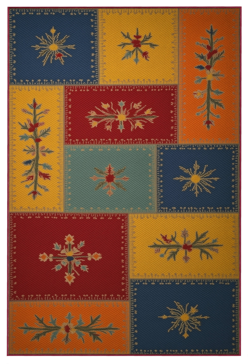 Arte HD002 Çiçek Figürlü Modern Desenli Renkli Dekoratif Dokuma Halı