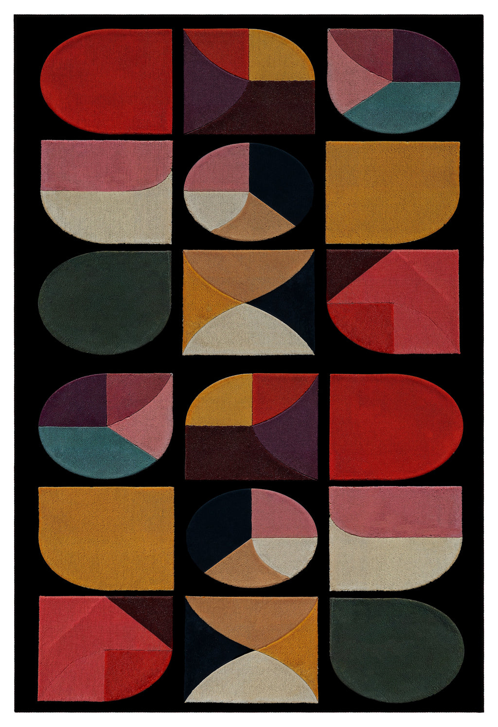 Arte HD007 Geometrik Modern Desenli Renkli Dekoratif Dokuma Halı