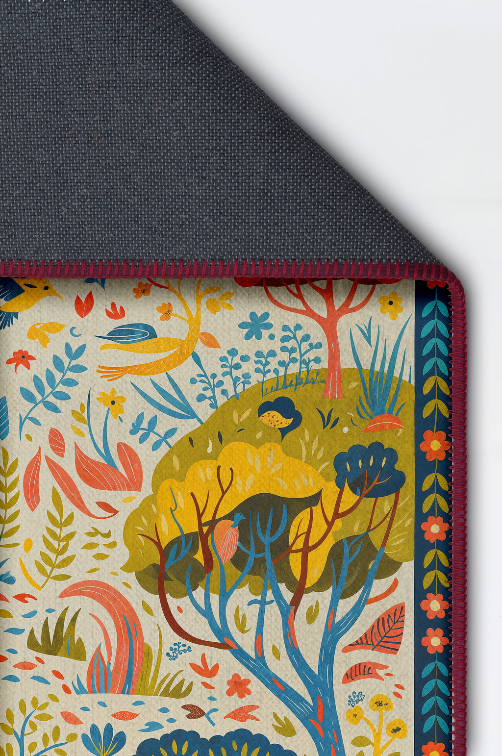 Arte HD009 Ağaç Çiçek Hayvan Temalı Renkli Dekoratif Dokuma Halı