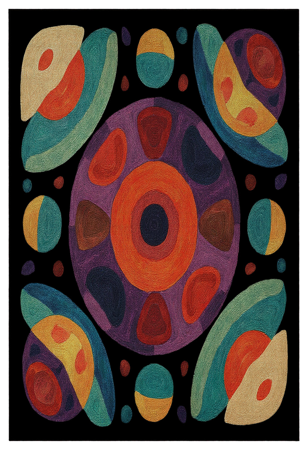 Arte HD010 Geometrik Desenli Renkli Dekoratif Dokuma Halı