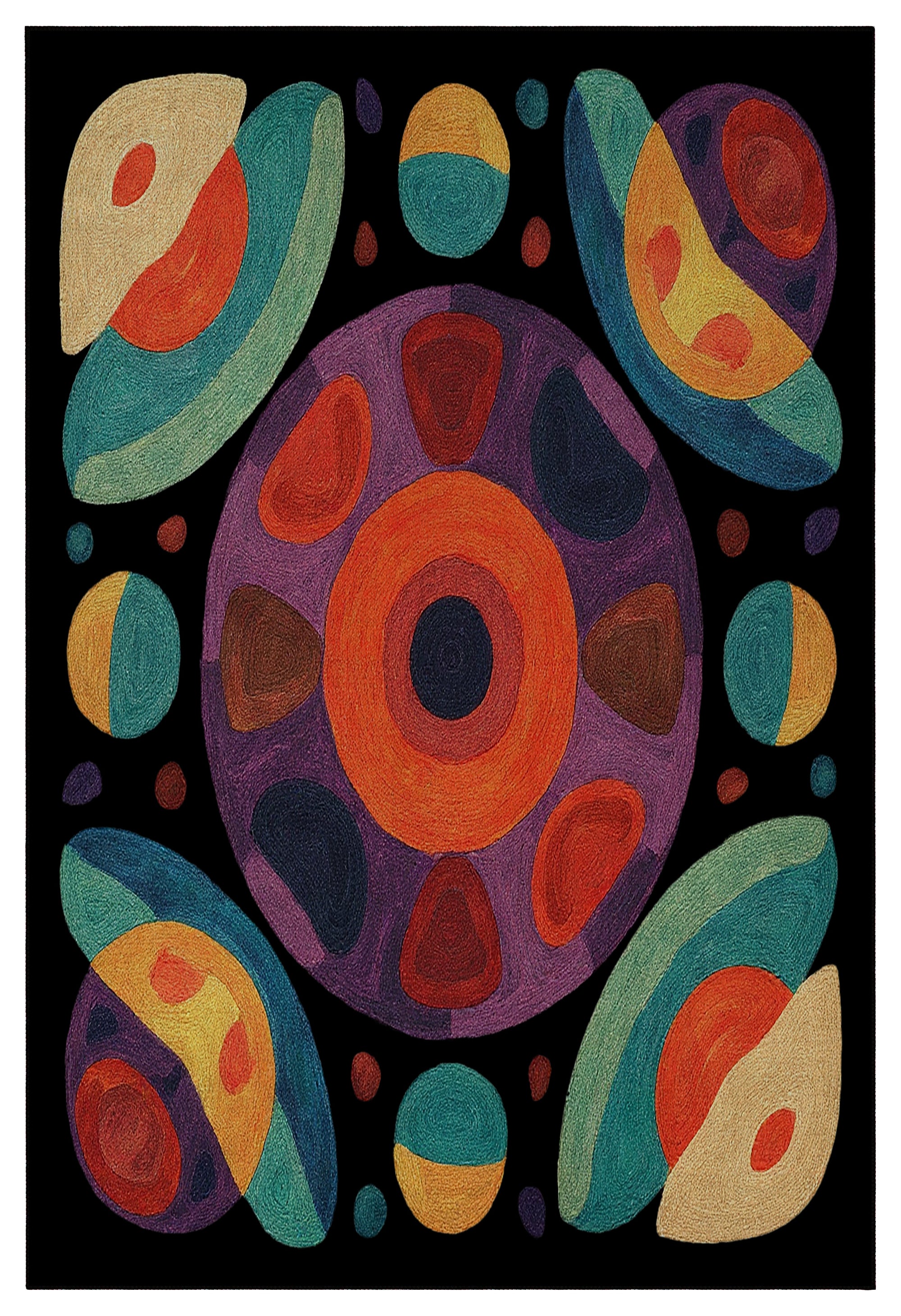 Arte HD010 Geometrik Desenli Renkli Dekoratif Dokuma Halı