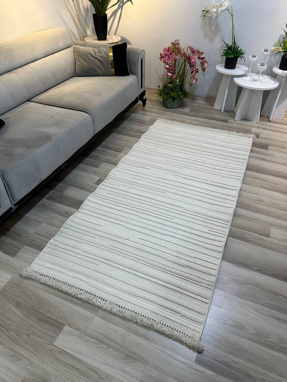 PALMAS 5021-T KREM Yumuşak Bukle (Loop) Kabartmalı Dokuma Salon Halısı-KP