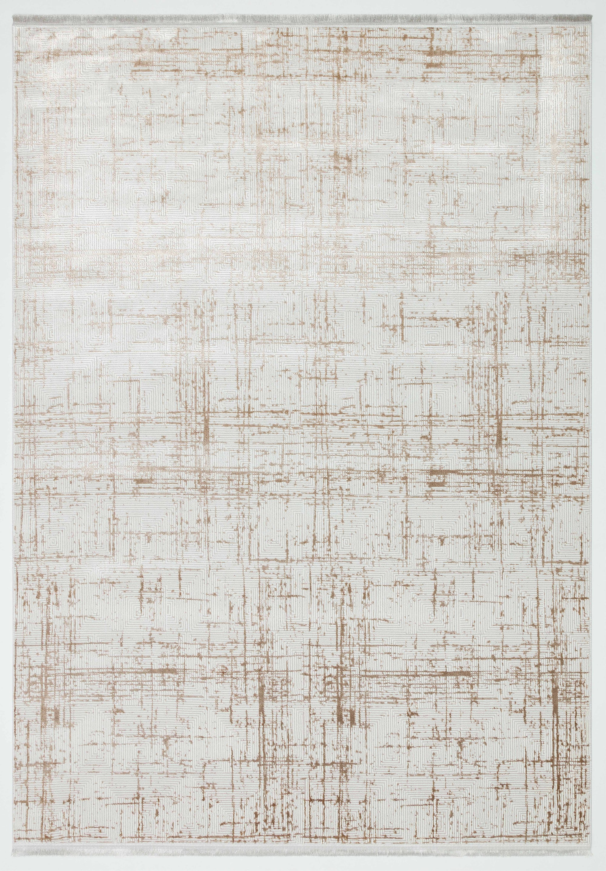 LOTUS 50T-KAHVE/KREM Sentetik Bambu Parlak Saten Salon Koridor Mutfak Halısı