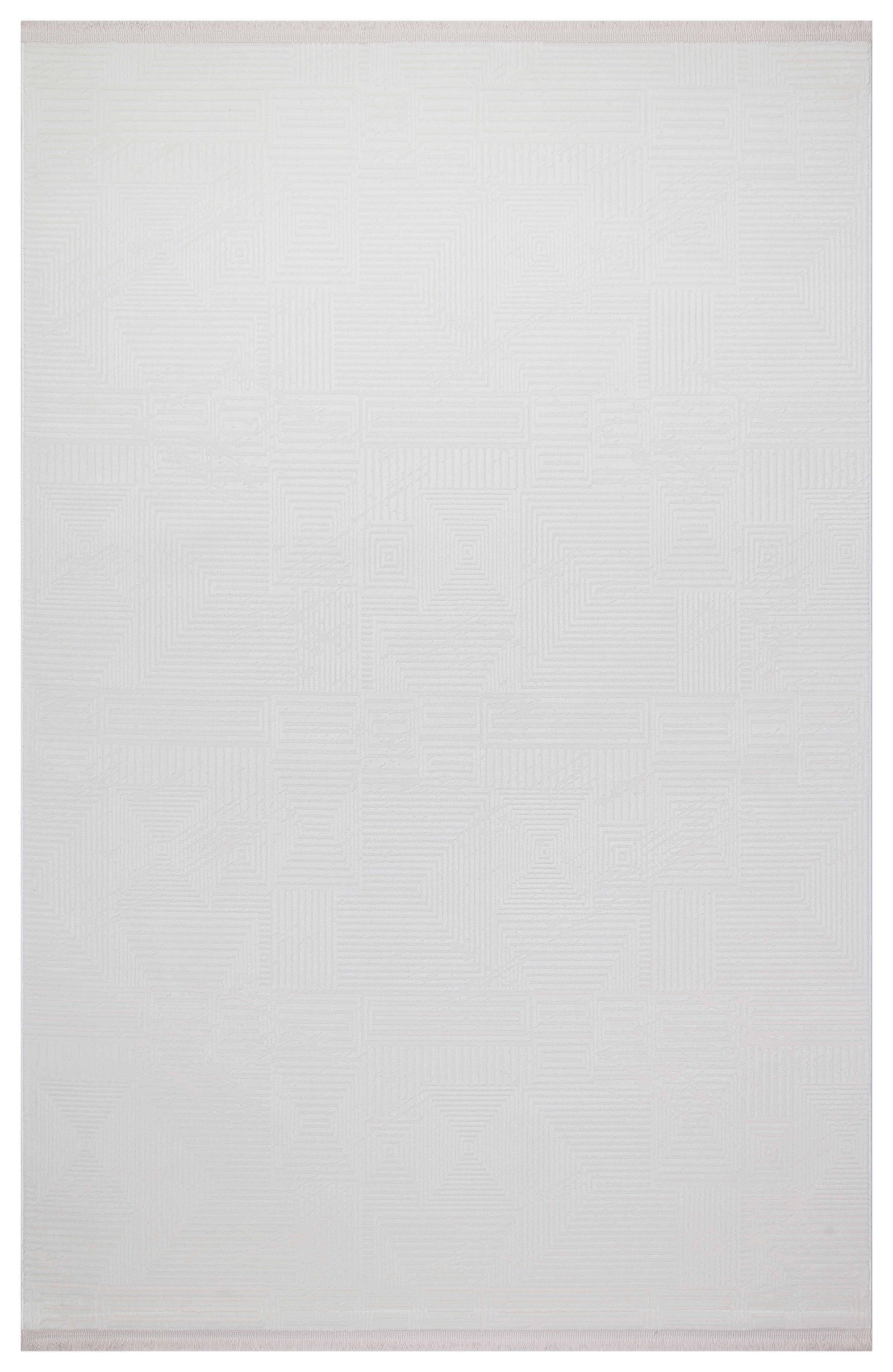 İCON T-OS02 KREM Modern Geometrik Desenli Salon Koridor Mutfak Halısı