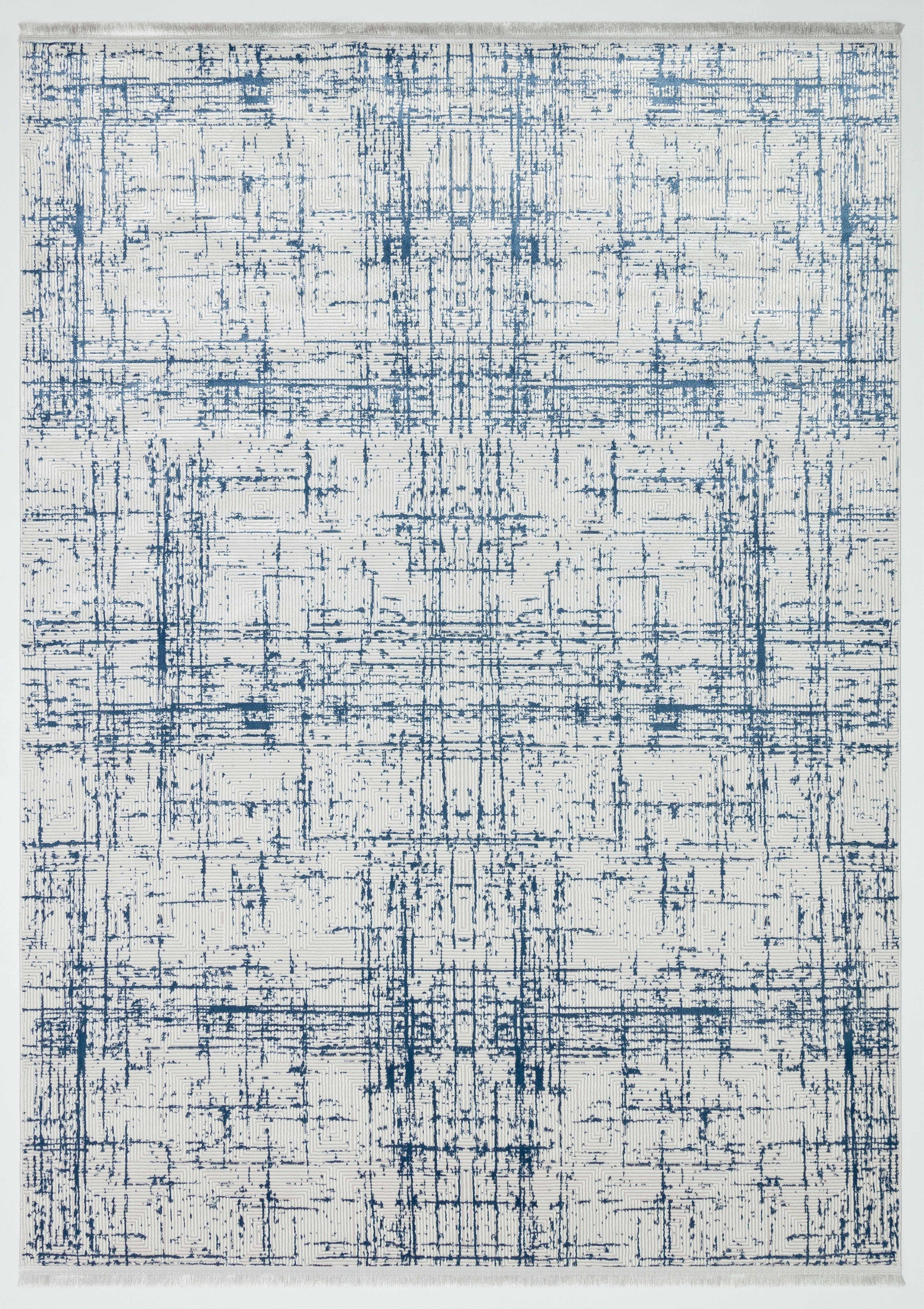 LOTUS 51T-KREM/MAVİ Sentetik Bambu Parlak Saten Salon Koridor Mutfak Halısı