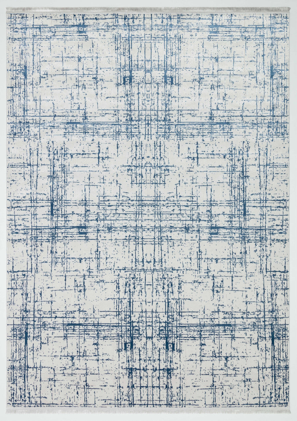 LOTUS 51T-KREM/MAVİ Sentetik Bambu Parlak Saten Salon Koridor Mutfak Halısı