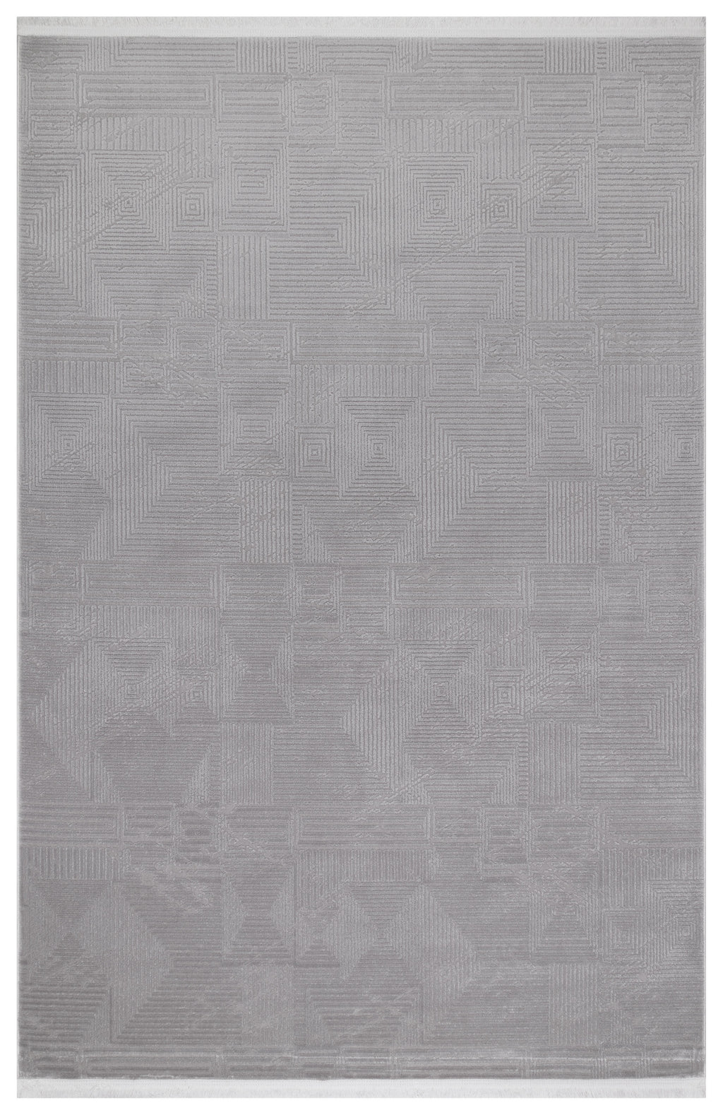İCON T-OS06 GRİ Modern Geometrik Desenli Salon Koridor Mutfak Halısı
