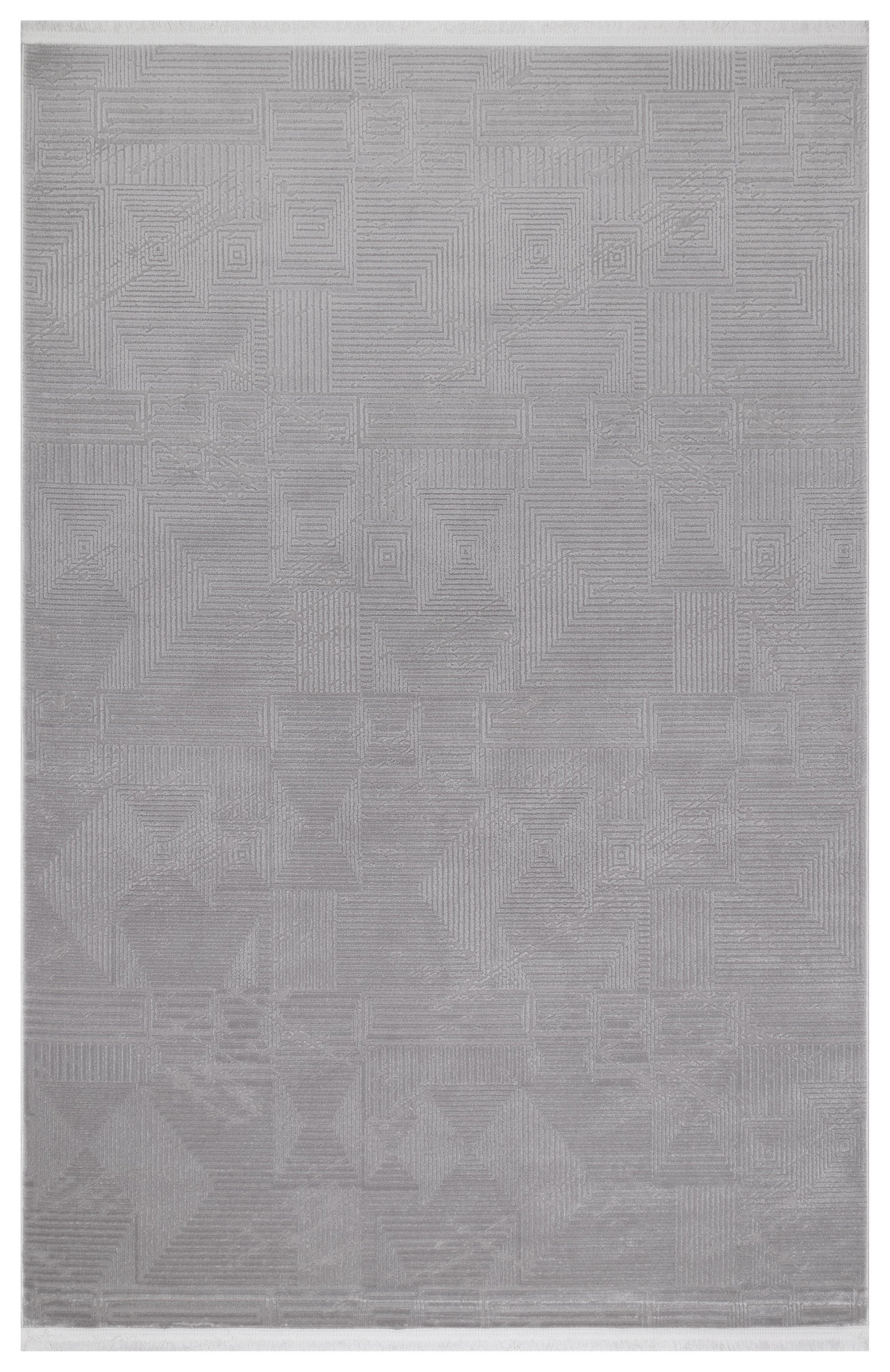 İCON T-OS06 GRİ Modern Geometrik Desenli Salon Koridor Mutfak Halısı