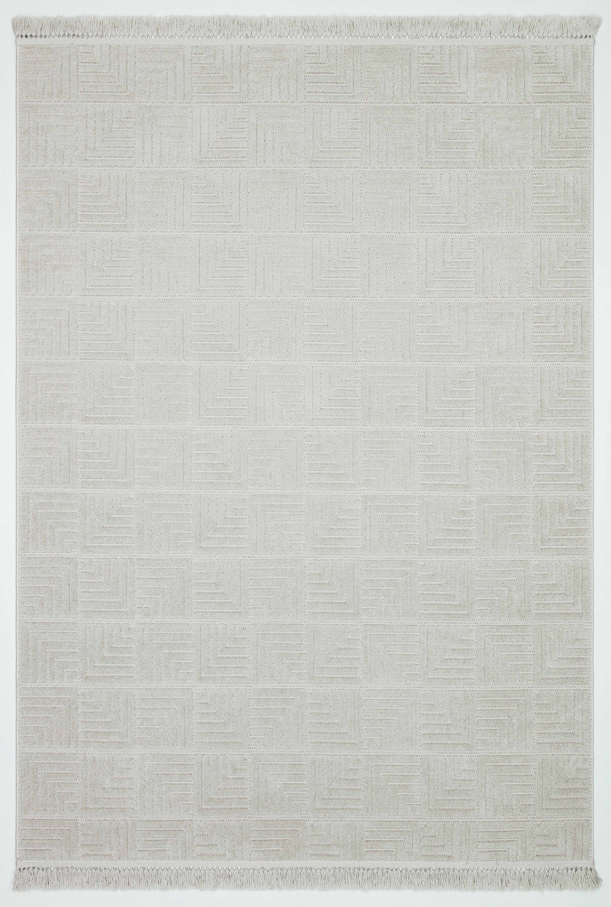 MİLAS L8 GRİ Kabartmalı Modern Geometrik Desenli Salon Koridor Mutfak Halısı-KP
