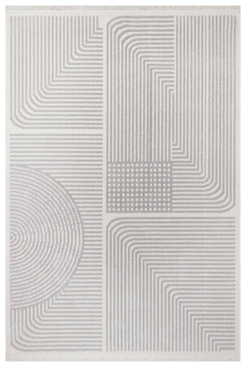İCON T-LP02 KREM Modern Geometrik Desenli Salon Koridor Mutfak Halısı
