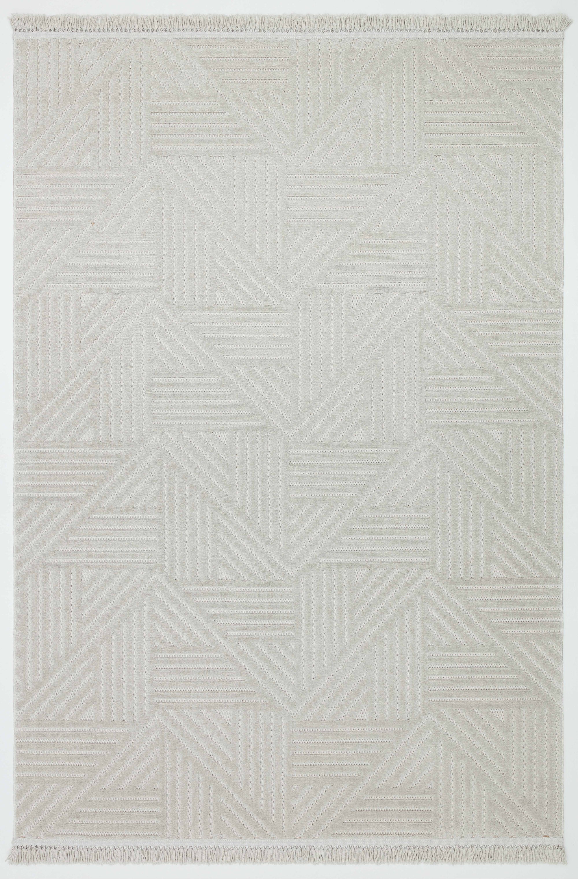 MİLAS C15-GRİ Kabartmalı Modern Geometrik Desenli Salon Koridor Mutfak Halısı