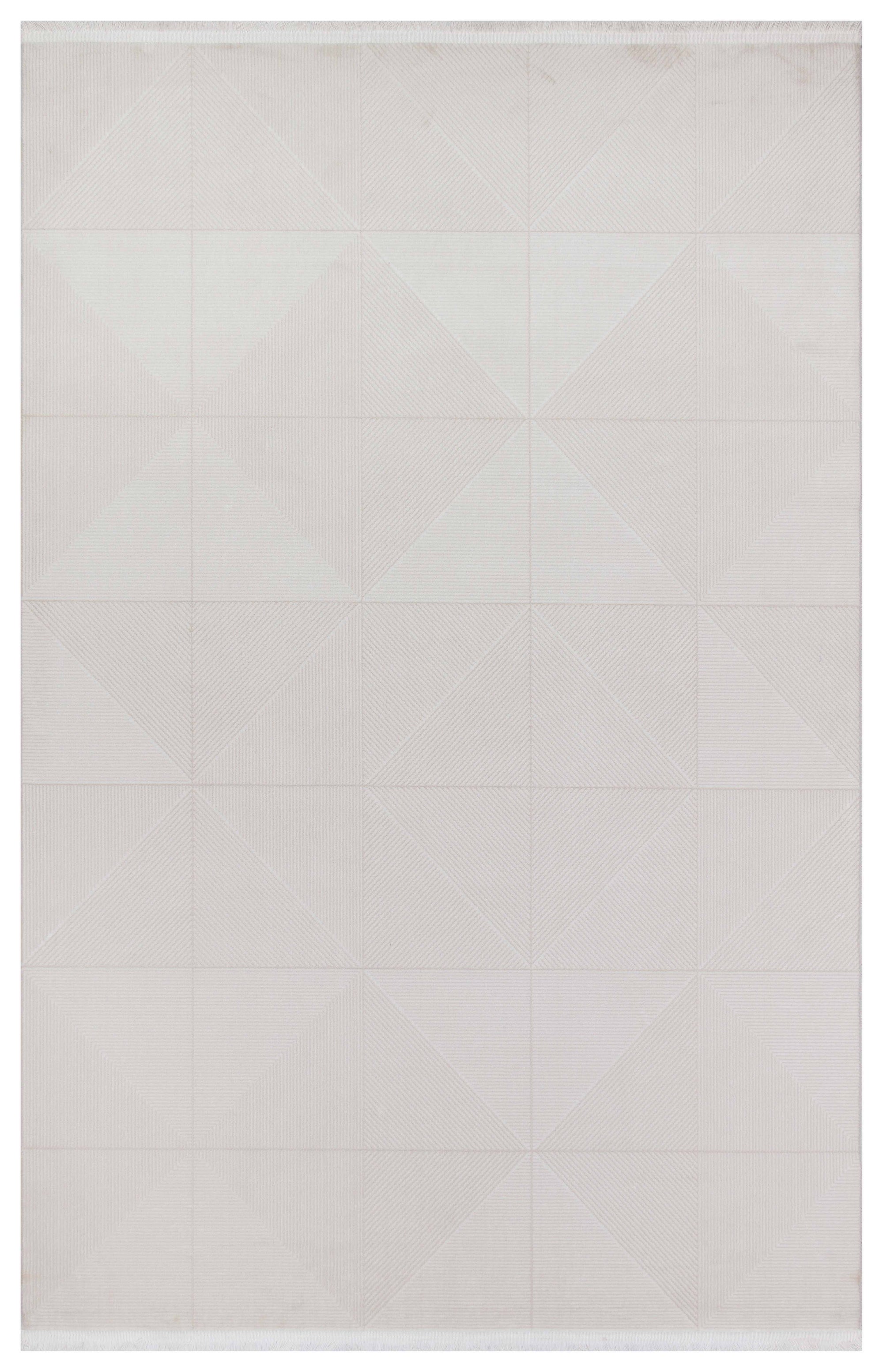 İCON T-MD03–KREM Modern Yumuşak Salon Koridor Mutfak Makine Dokuma Halısı