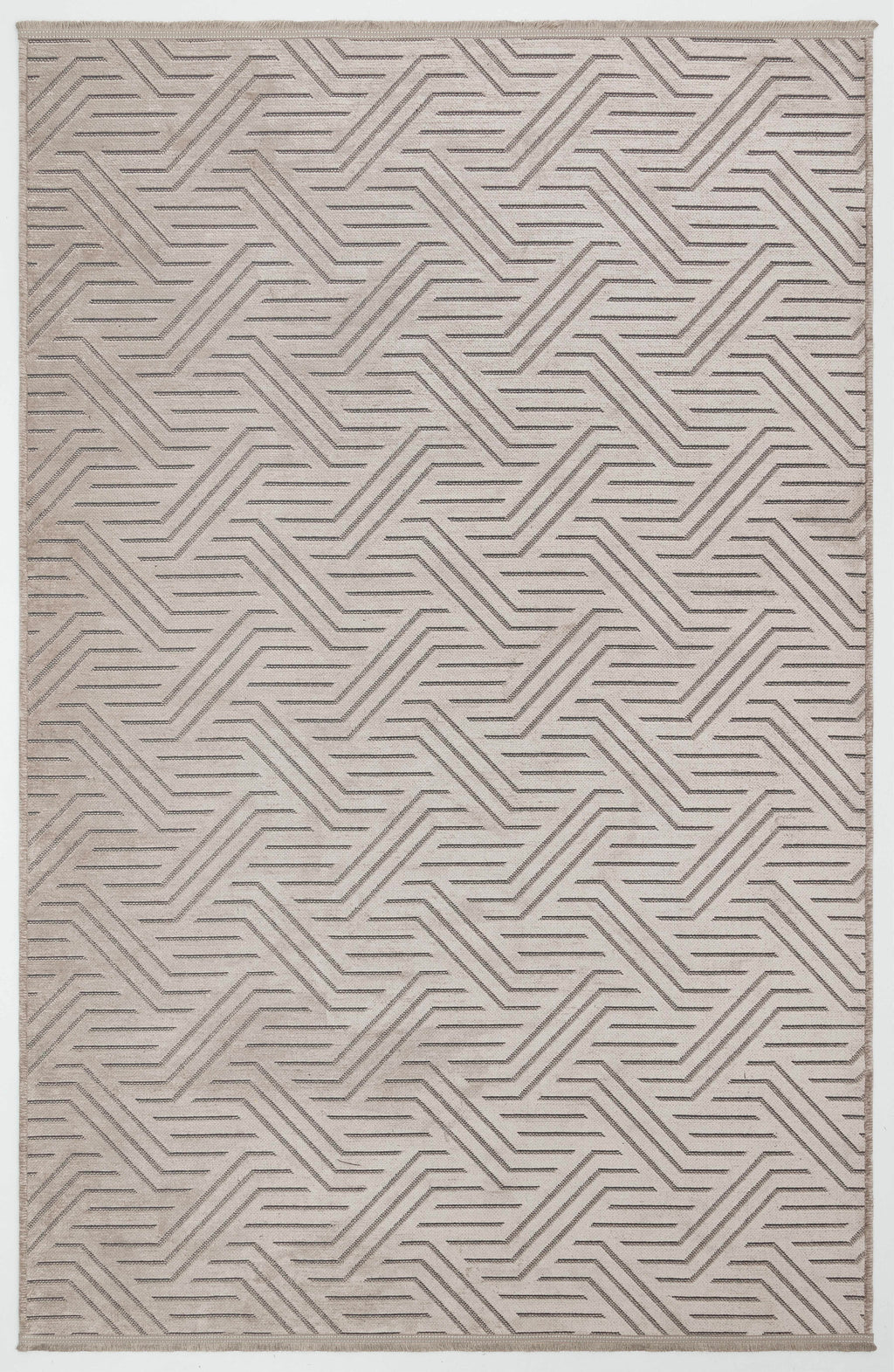 ŞÖNİL PERLA - VİZON Makinede Yıkanabilir Geometrik Modern Desenli Salon Koridor Mutfak Şönil Dokuma Halı