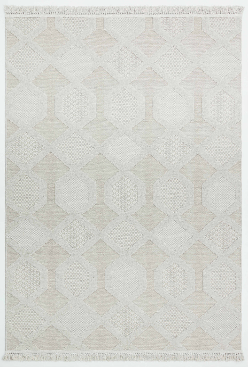 PALERMO L16 GRİ Modern Geometrik Desenli Salon Mutfak Koridor Halısı-KP