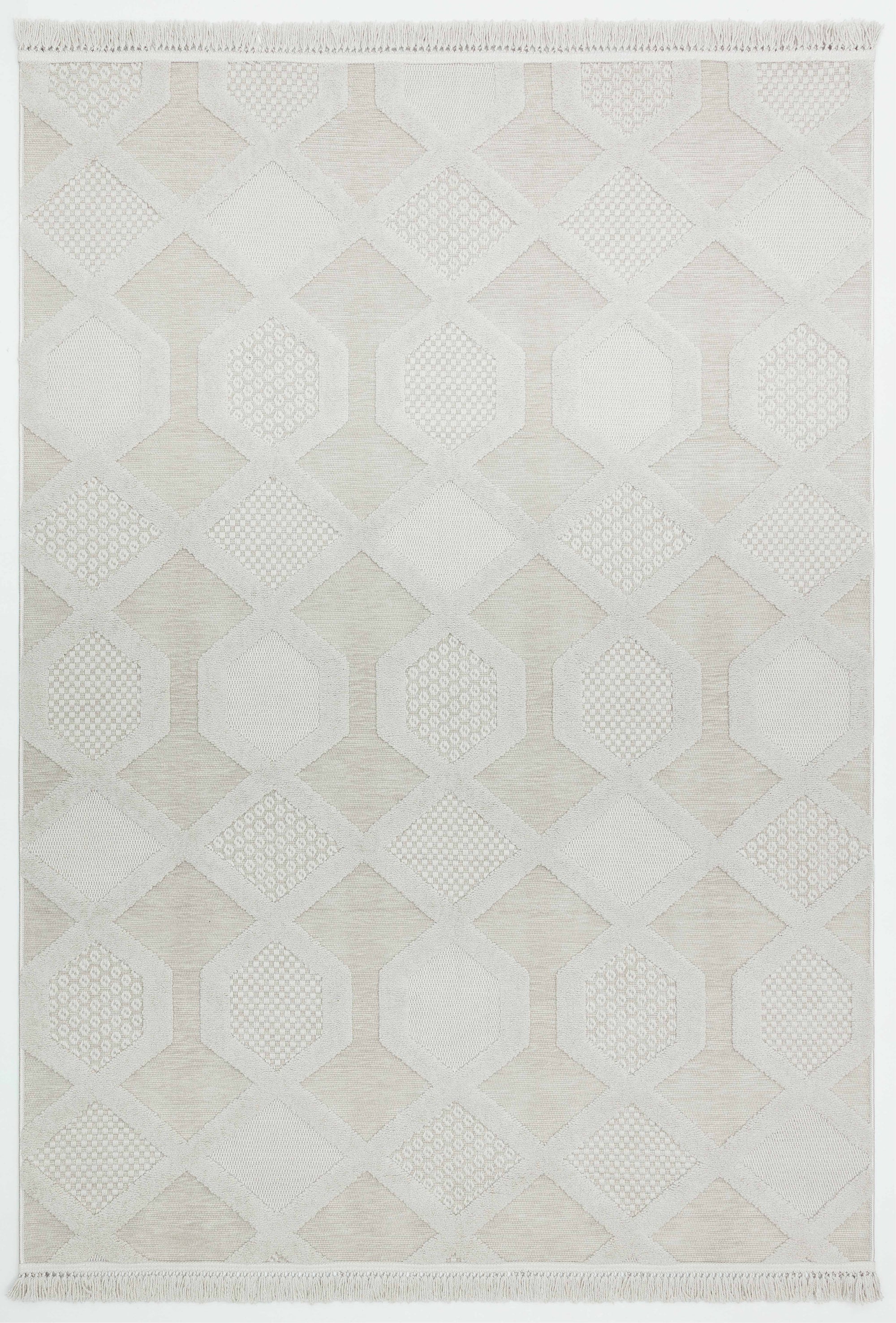 PALERMO L16 GRİ Modern Geometrik Desenli Salon Mutfak Koridor Halısı-KP