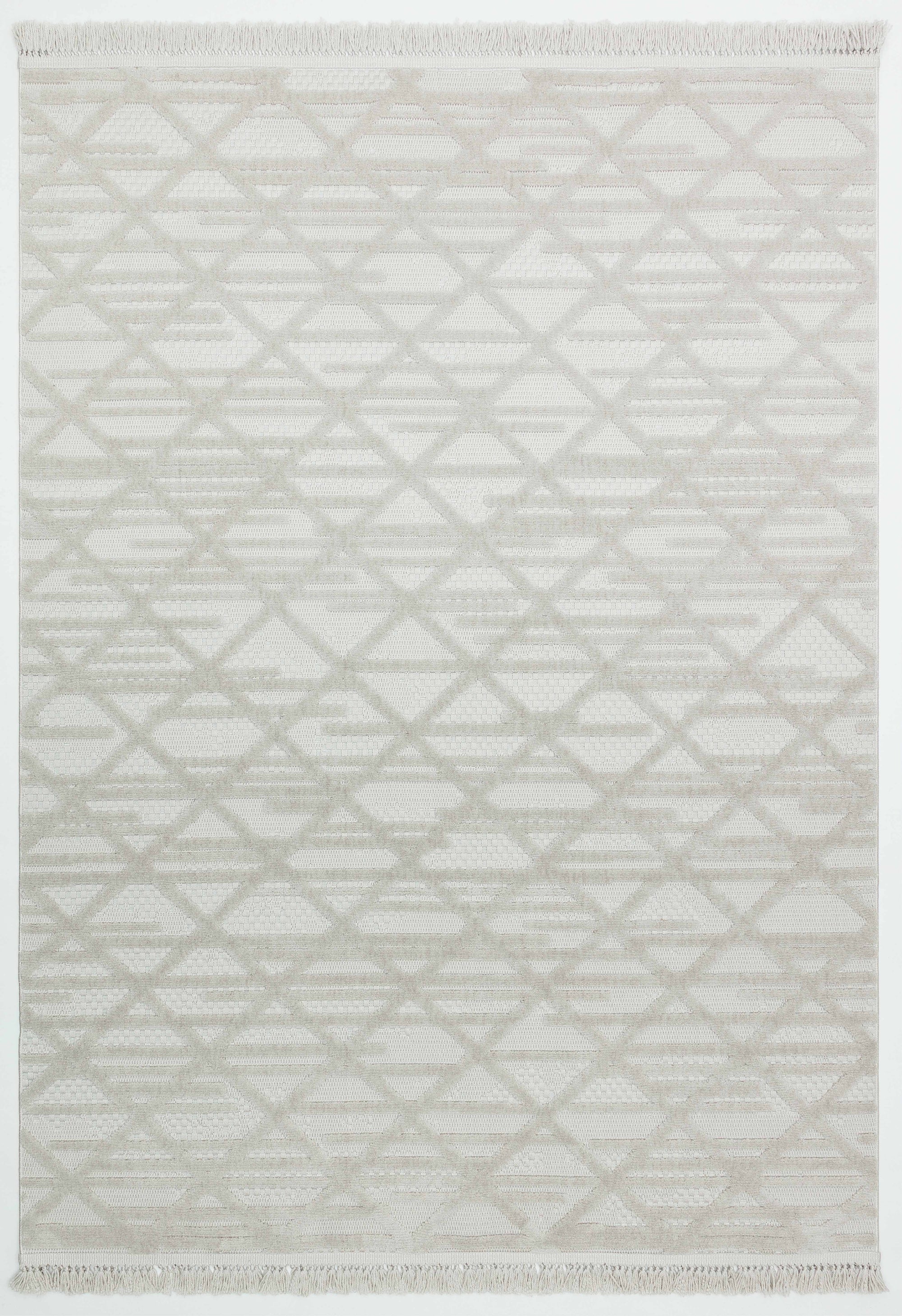 MİLAS C7-GRİ Kabartmalı Modern Geometrik Desenli Salon Koridor Mutfak Halısı