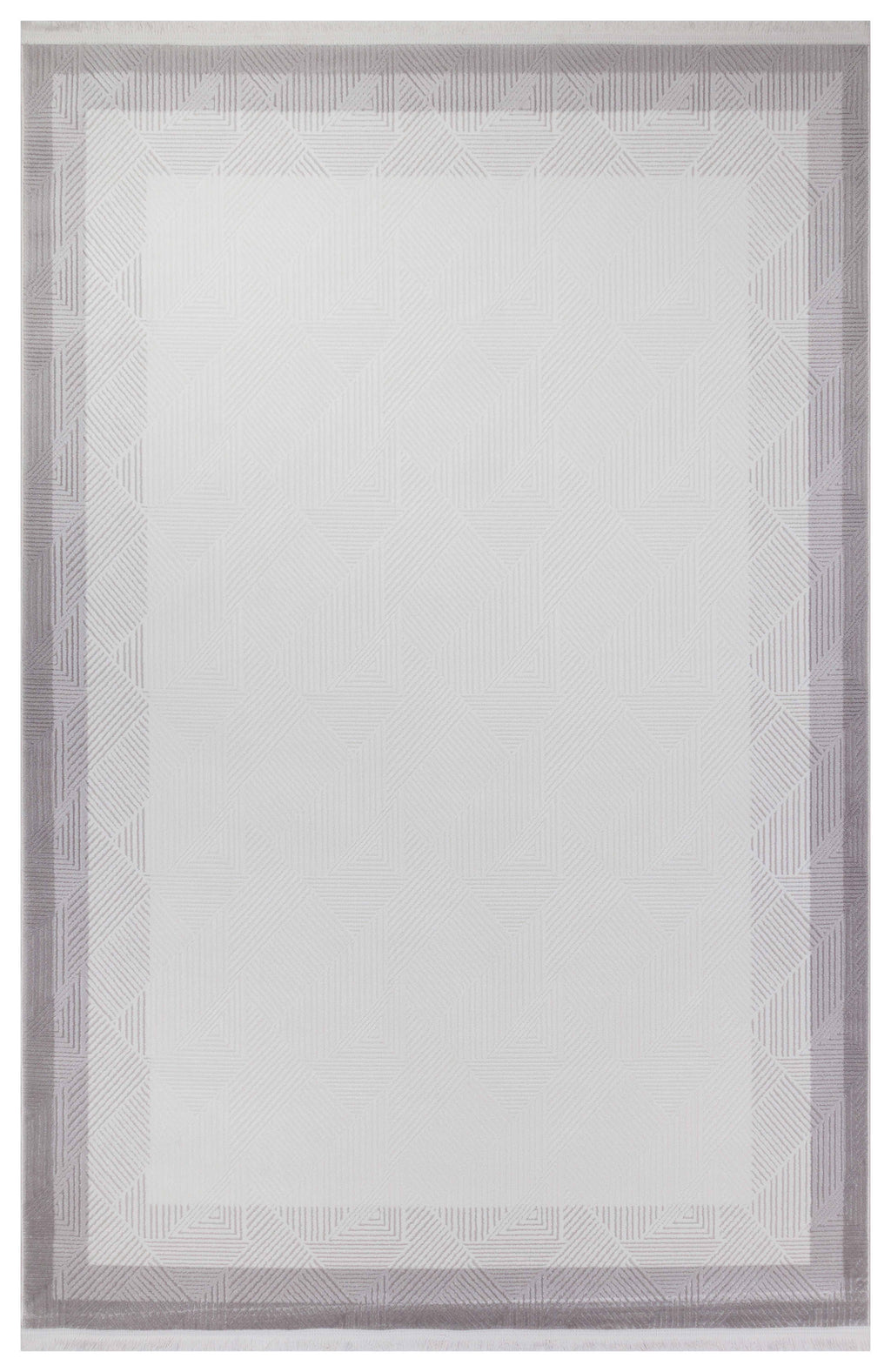 İCON T-OS01 KREM/GRİ  Modern Geometrik Desenli Salon Koridor Mutfak Halısı