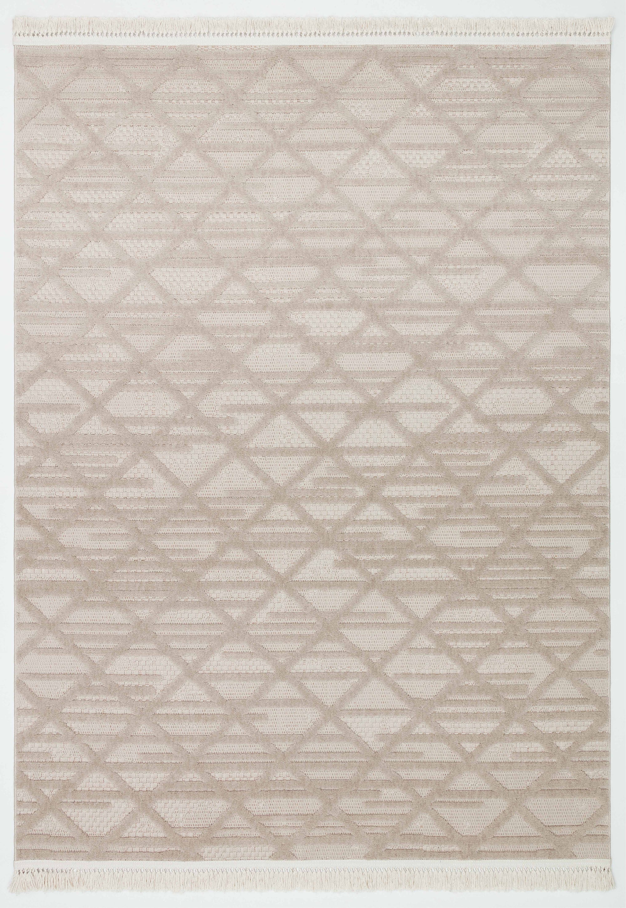 MİLAS C9-VİZON Kabartmalı Modern Geometrik Desenli Salon Koridor Mutfak Halısı