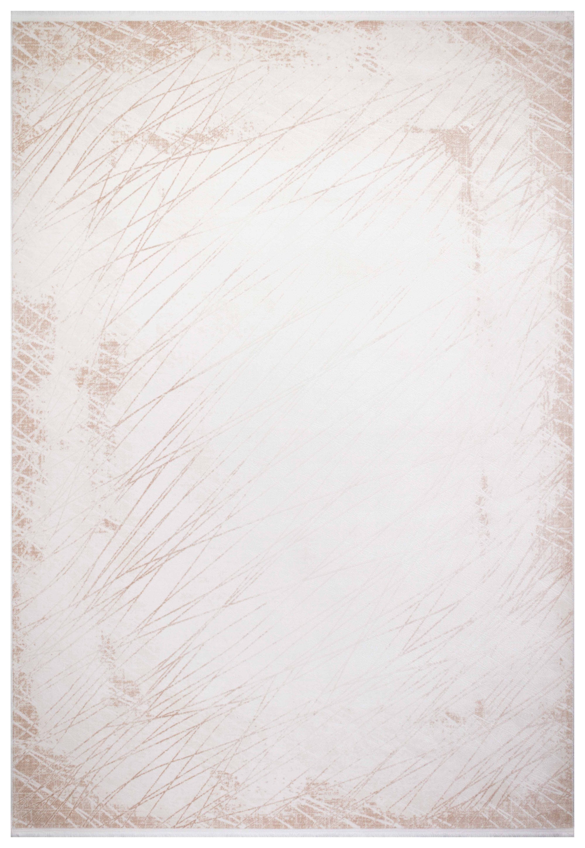 İCON T-RA06 KREM Modern Geometrik Desenli Salon Koridor Mutfak Halısı