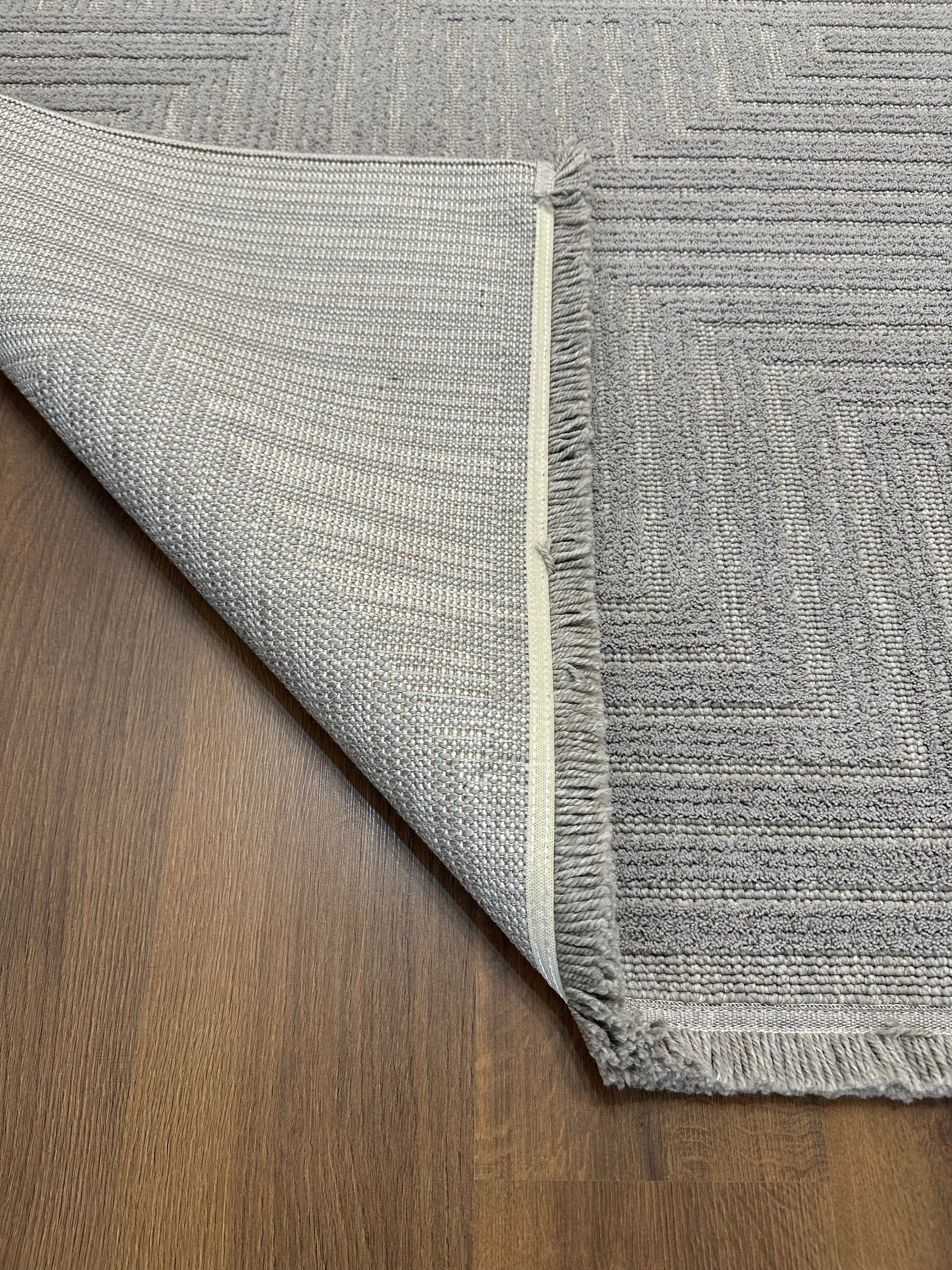 İCON T-LP05 GRİ Modern Geometrik Desenli Salon Koridor Mutfak Halısı