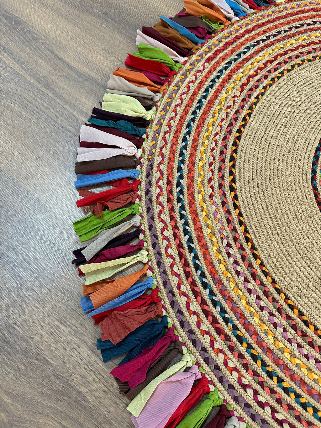 JÜT-1001 Elde Dokuma Doğal Jüt Hasır Halı