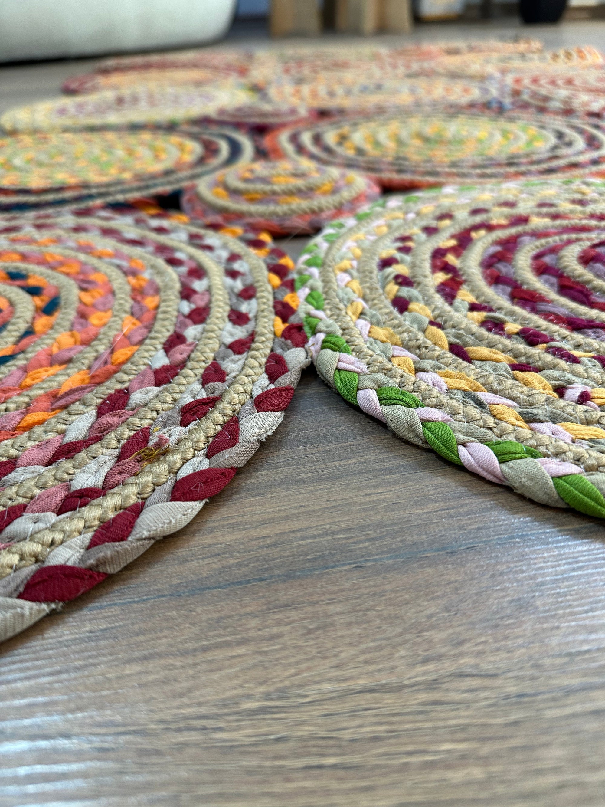 JÜT-KV413 Elde Dokuma Doğal Jüt Hasır Halı