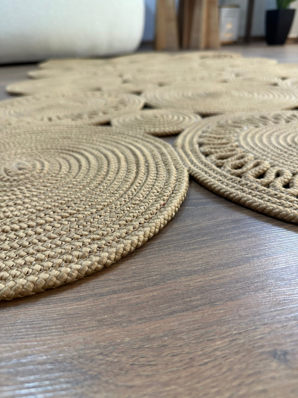 JÜT-855 Elde Dokuma Doğal Jüt Hasır Halı