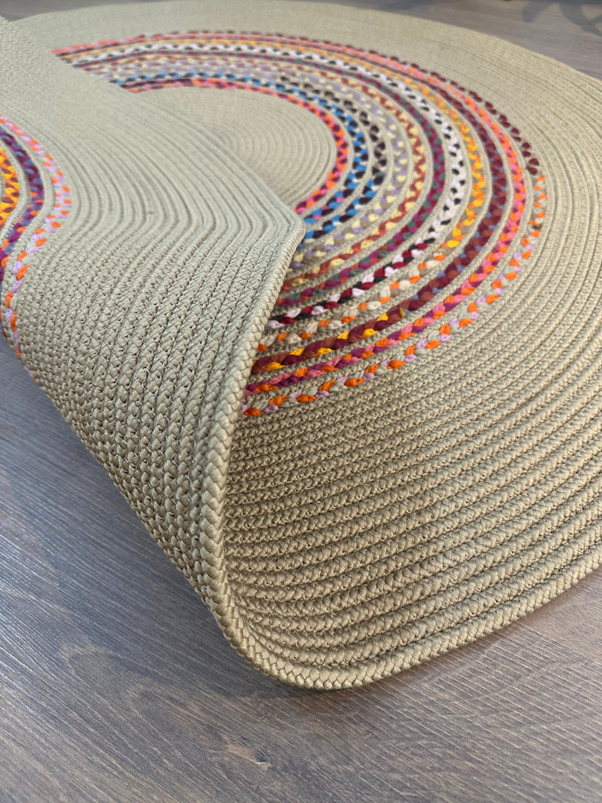 JÜT-861 Elde Dokuma Doğal Jüt Hasır Halı