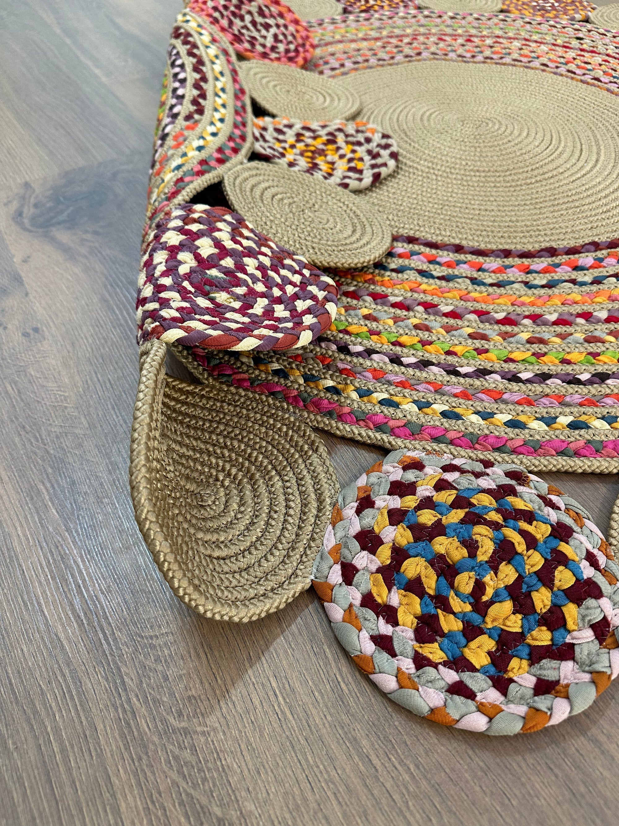 JÜT-RV416 Elde Dokuma Doğal Jüt Hasır Halı