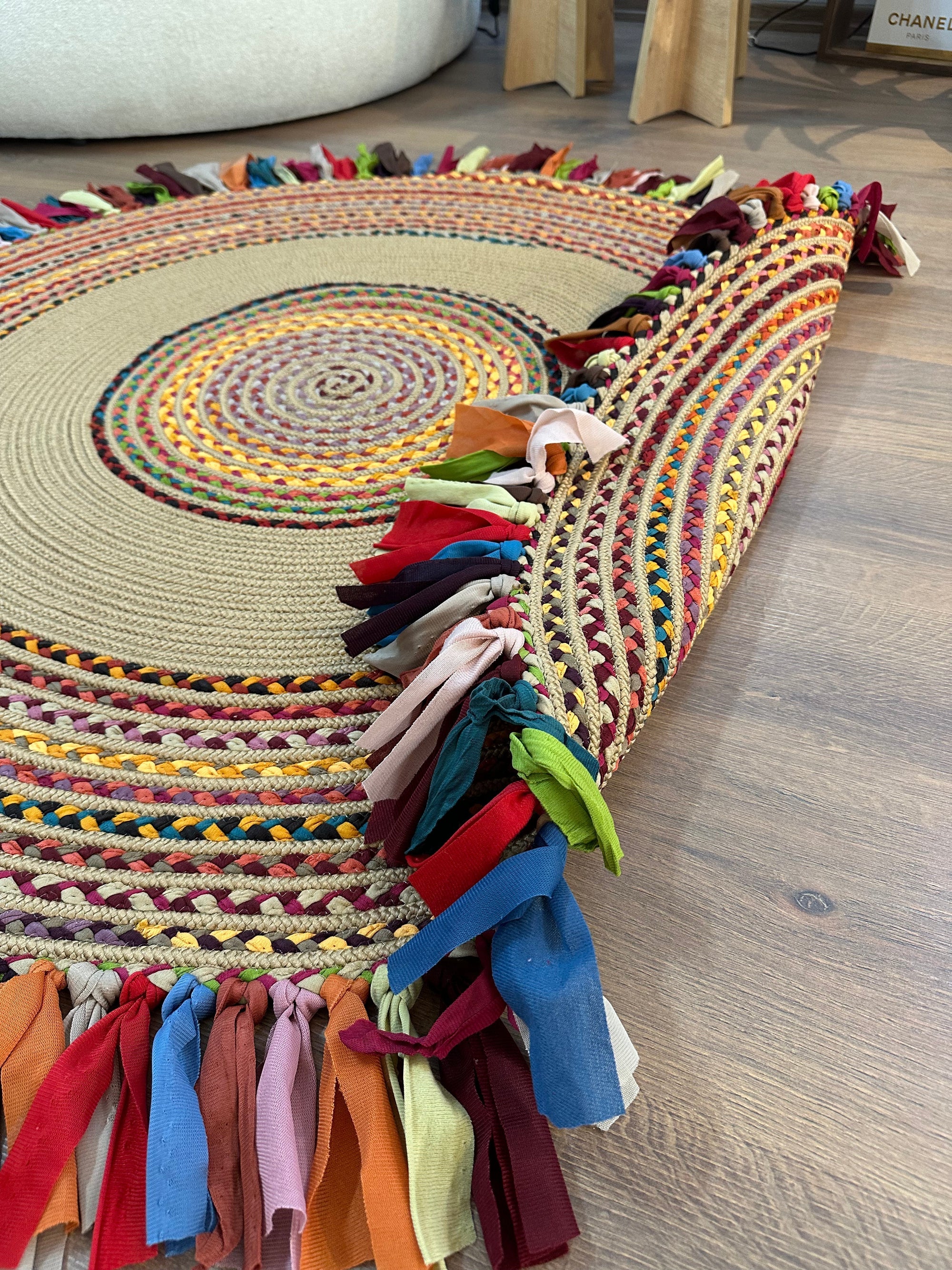 JÜT-1001 Elde Dokuma Doğal Jüt Hasır Halı