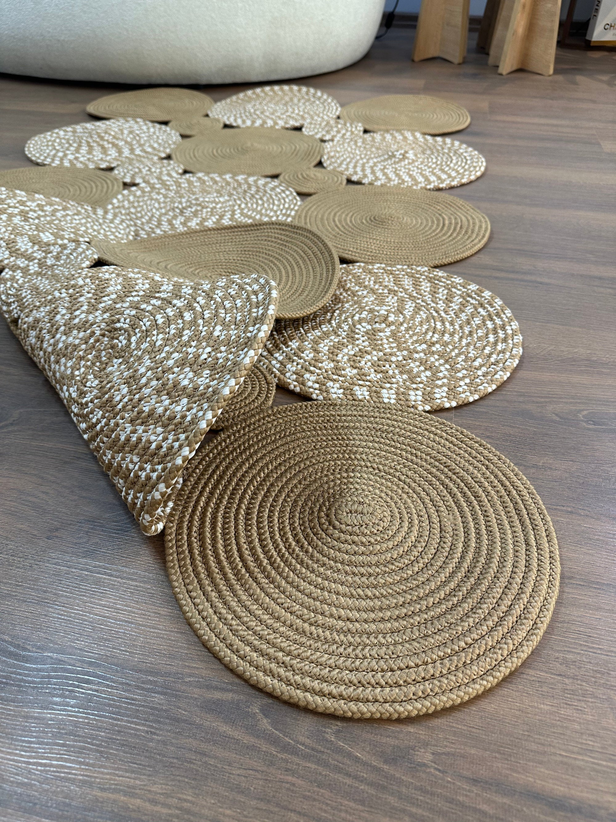 JÜT-KV310 Elde Dokuma Doğal Jüt Hasır Halı