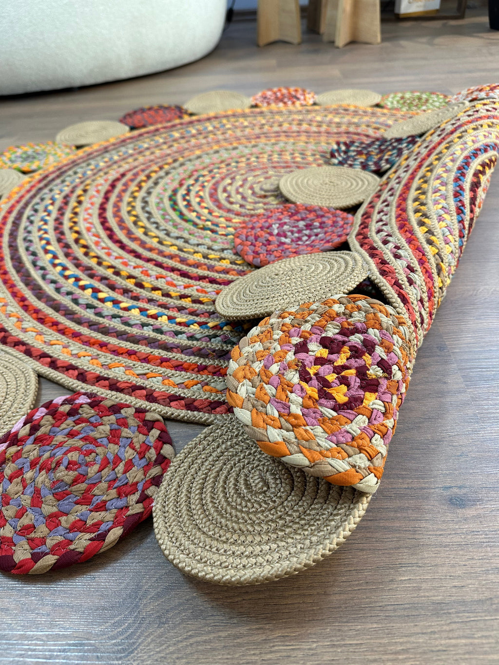 JÜT-RV438 Elde Dokuma Doğal Jüt Hasır Halı