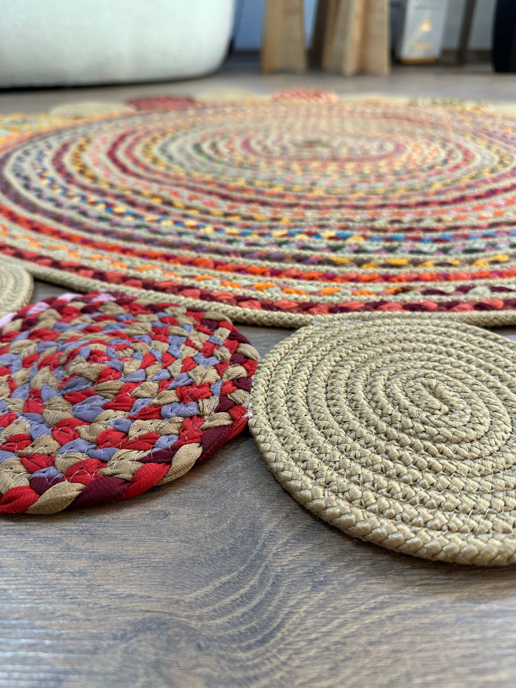 JÜT-RV438 Elde Dokuma Doğal Jüt Hasır Halı