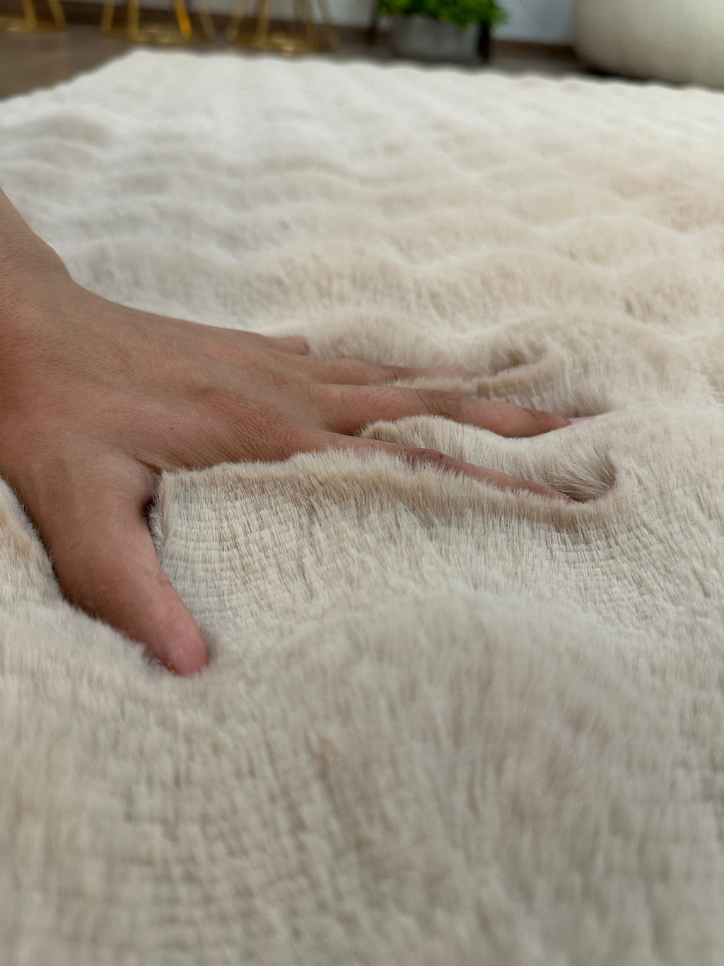 TAVŞAN BUBBLE VİZON - Kaymaz Taban Tavşan Shaggy Yatak Odası Oturma Odası Çocuk Odası Halısı