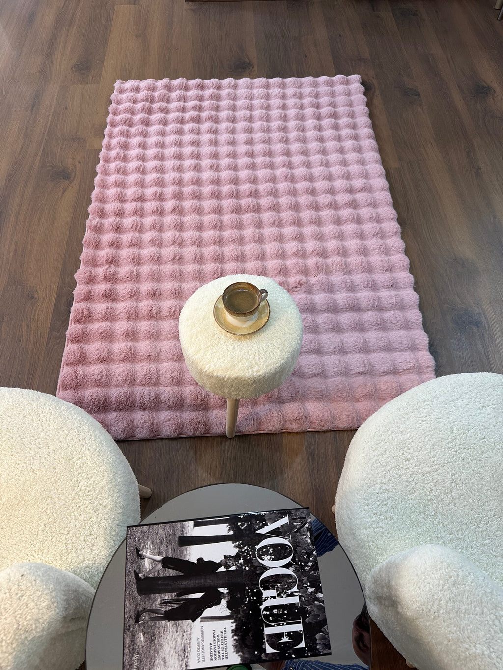 TAVŞAN BUBBLE PUDRA -  Kaymaz Taban Tavşan Shaggy Yatak Odası Oturma Odası Çocuk Odası Halısı