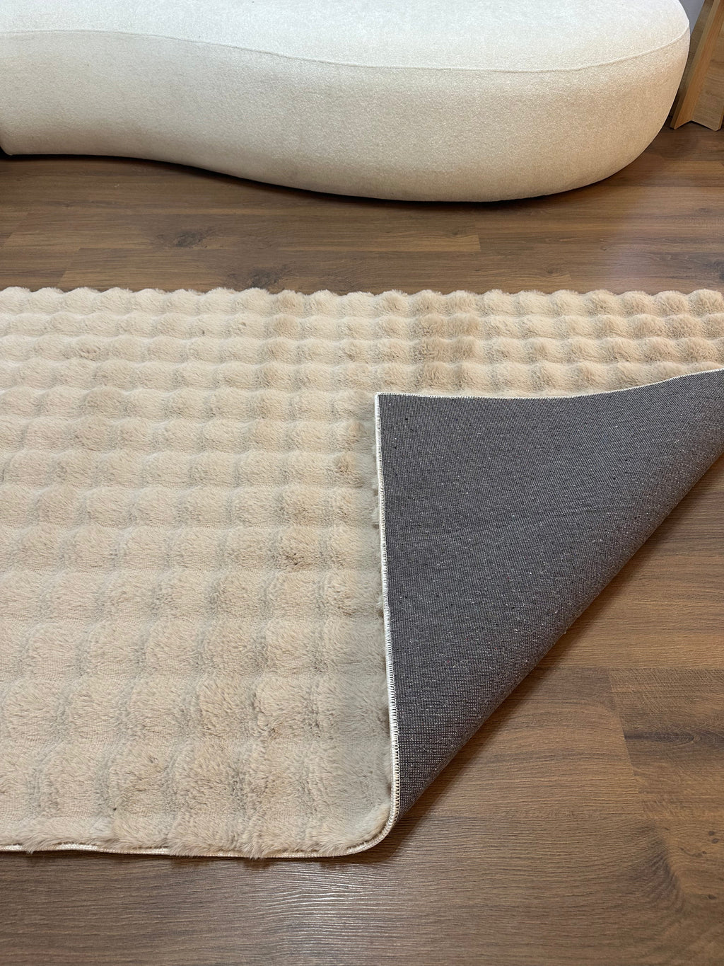 TAVŞAN BUBBLE VİZON - Kaymaz Taban Tavşan Shaggy Yatak Odası Oturma Odası Çocuk Odası Halısı