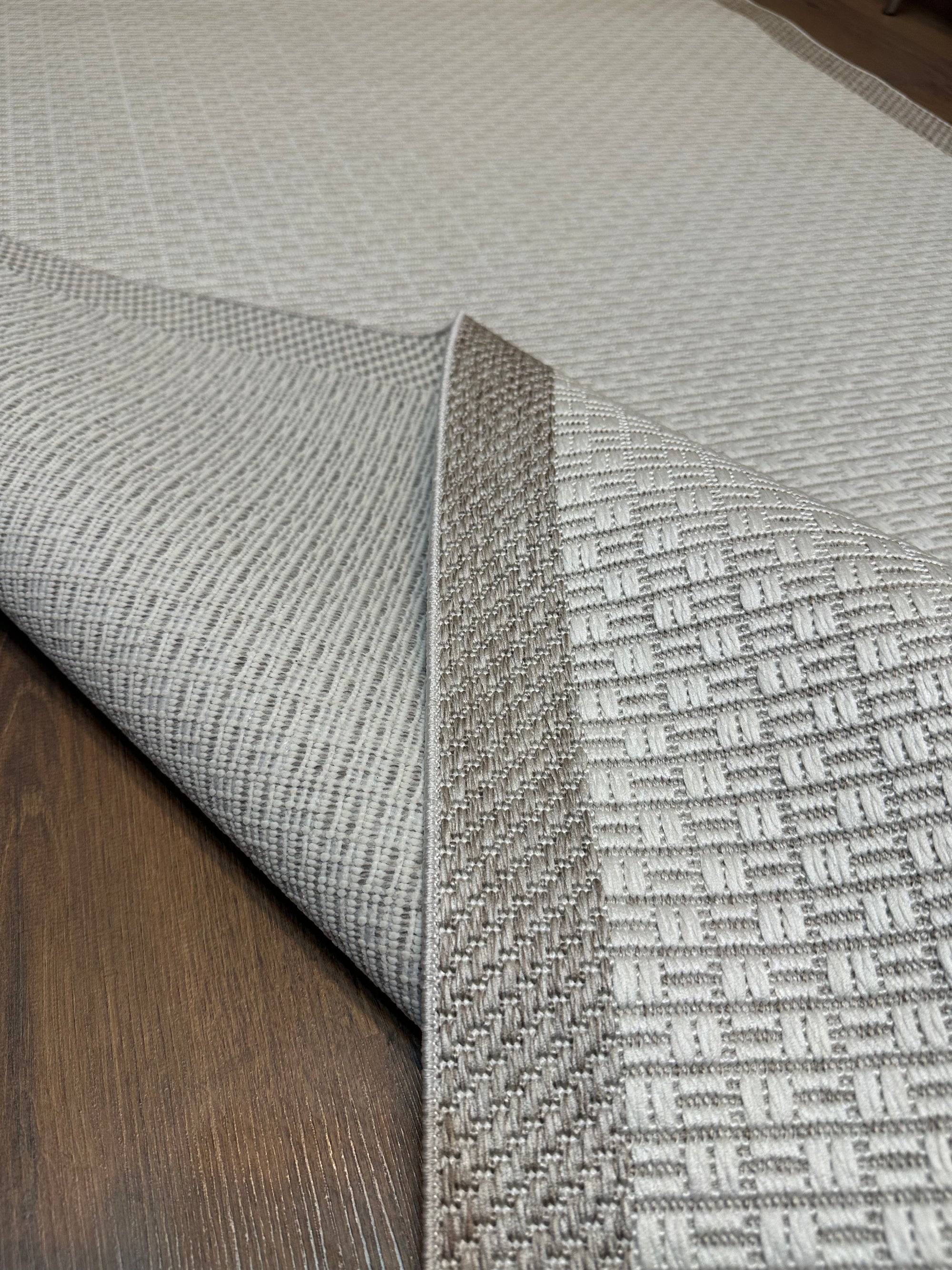 SİSAL-C01611 KREM Jüt Hasır Dokulu Doğal Salon Mutfak Koridor Balkon Halısı