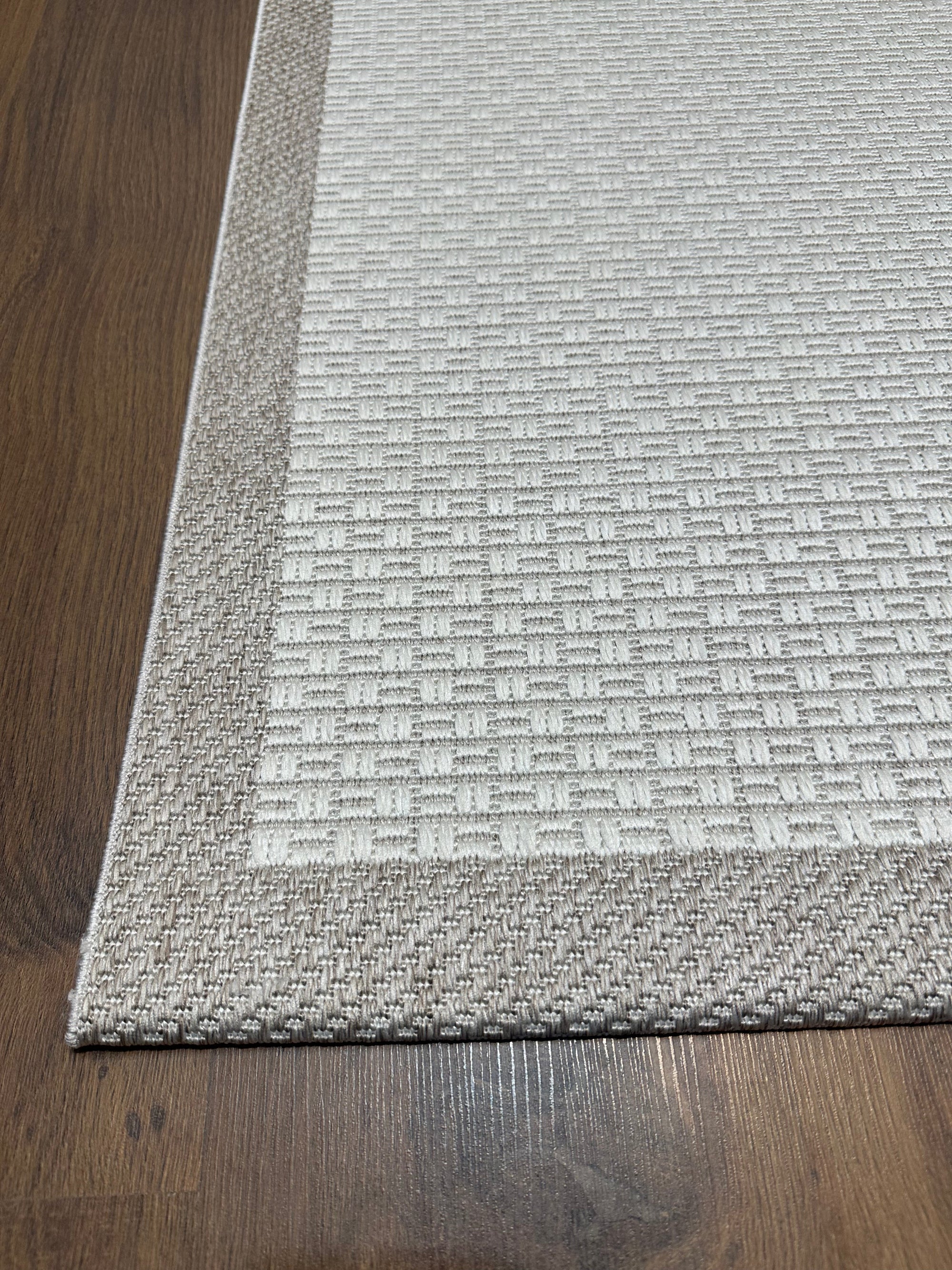 SİSAL-C01611 KREM Jüt Hasır Dokulu Doğal Salon Mutfak Koridor Balkon Halısı