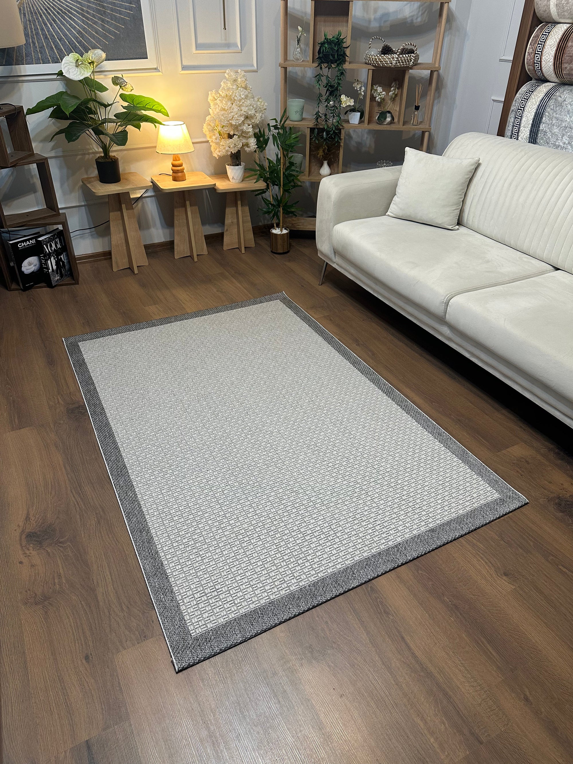 SİSAL-C01611 GRİ Jüt Hasır Dokulu Doğal Salon Mutfak Koridor Balkon Halısı