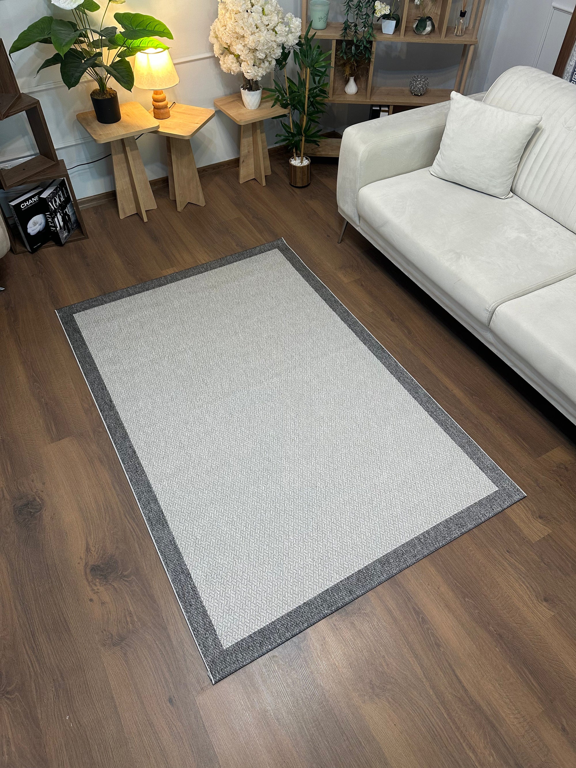 SİSAL-C01619 GRİ Jüt Hasır Dokulu Doğal Salon Mutfak Koridor Balkon Halısı