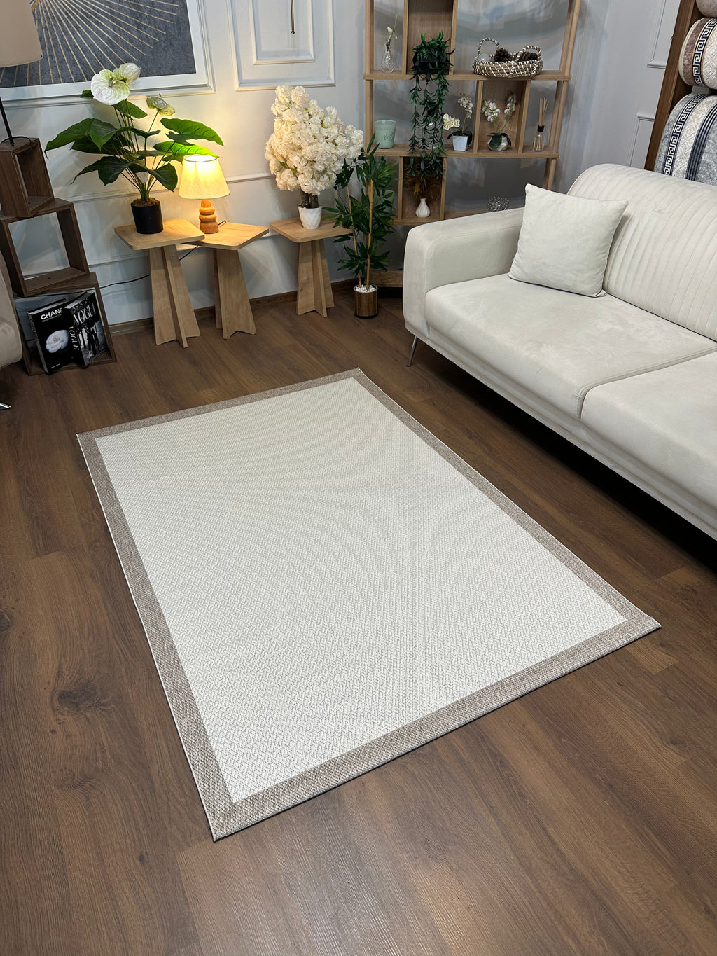 SİSAL-C01619 KREM Jüt Hasır Dokulu Doğal Salon Mutfak Koridor Balkon Halısı