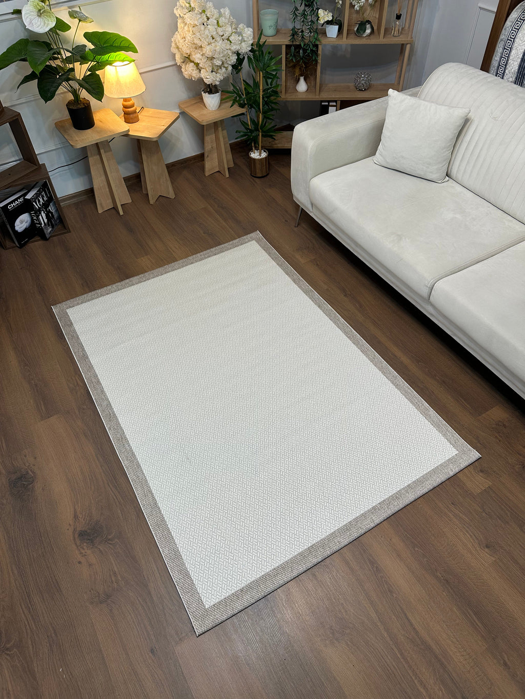 SİSAL-C01619 KREM Jüt Hasır Dokulu Doğal Salon Mutfak Koridor Balkon Halısı