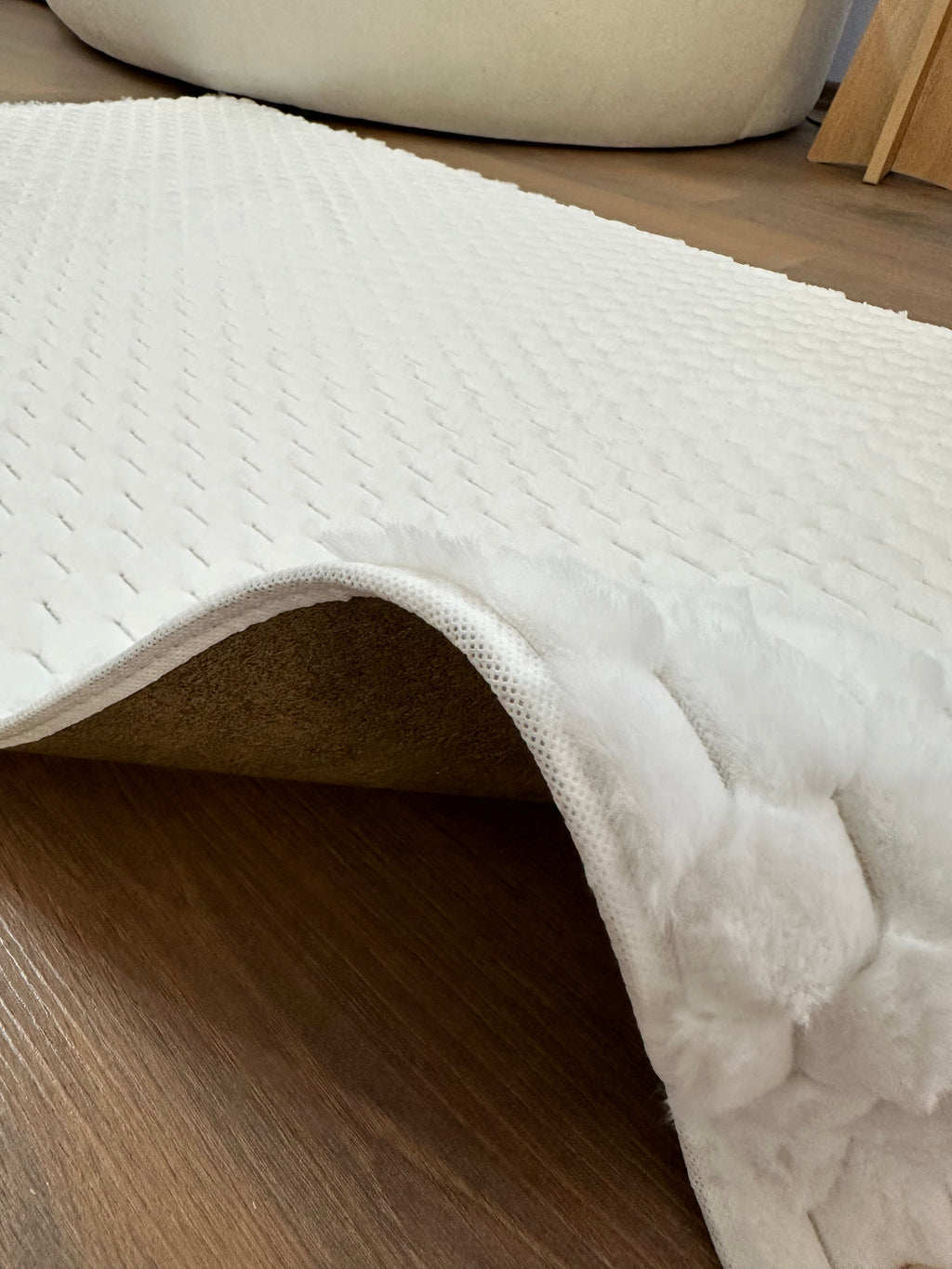 TAVŞAN PETEK BEYAZ - Kaymaz Taban Tavşan Shaggy Yatak Odası Oturma Odası Çocuk Odası Halısı