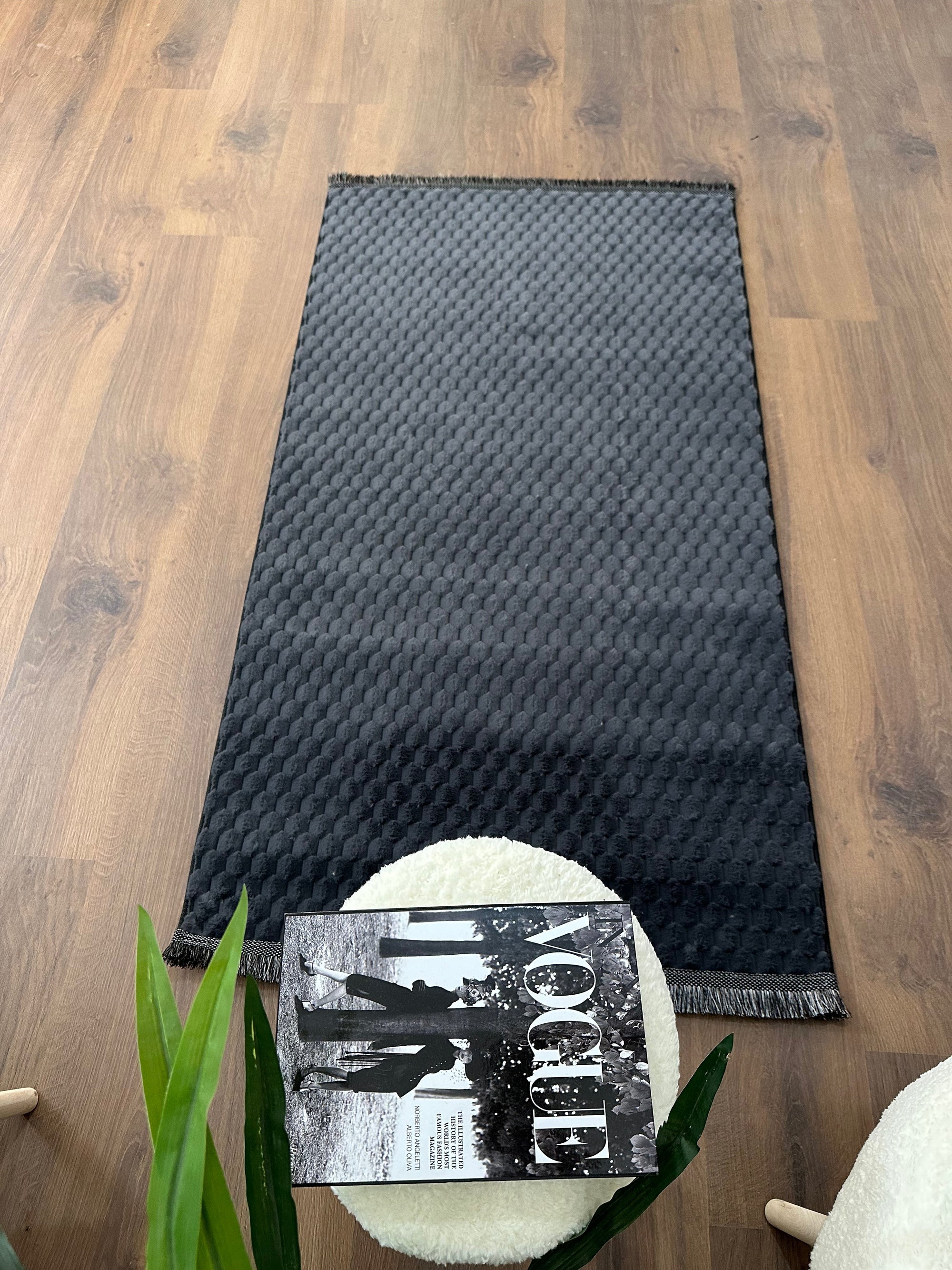 TAVŞAN PETEK ANTRASİT - Kaymaz Taban Tavşan Shaggy Yatak Odası Oturma Odası Çocuk Odası Halısı