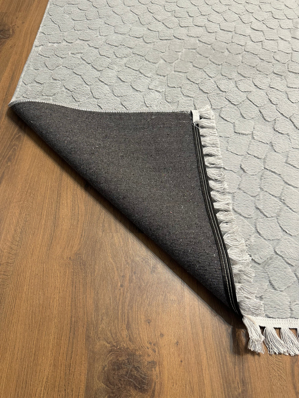 TAVŞAN TAŞ DESEN GRİ - Tavşan Shaggy Pamuk Dokuma Taban Yatak Odası Oturma Odası Çocuk Odası Halısı