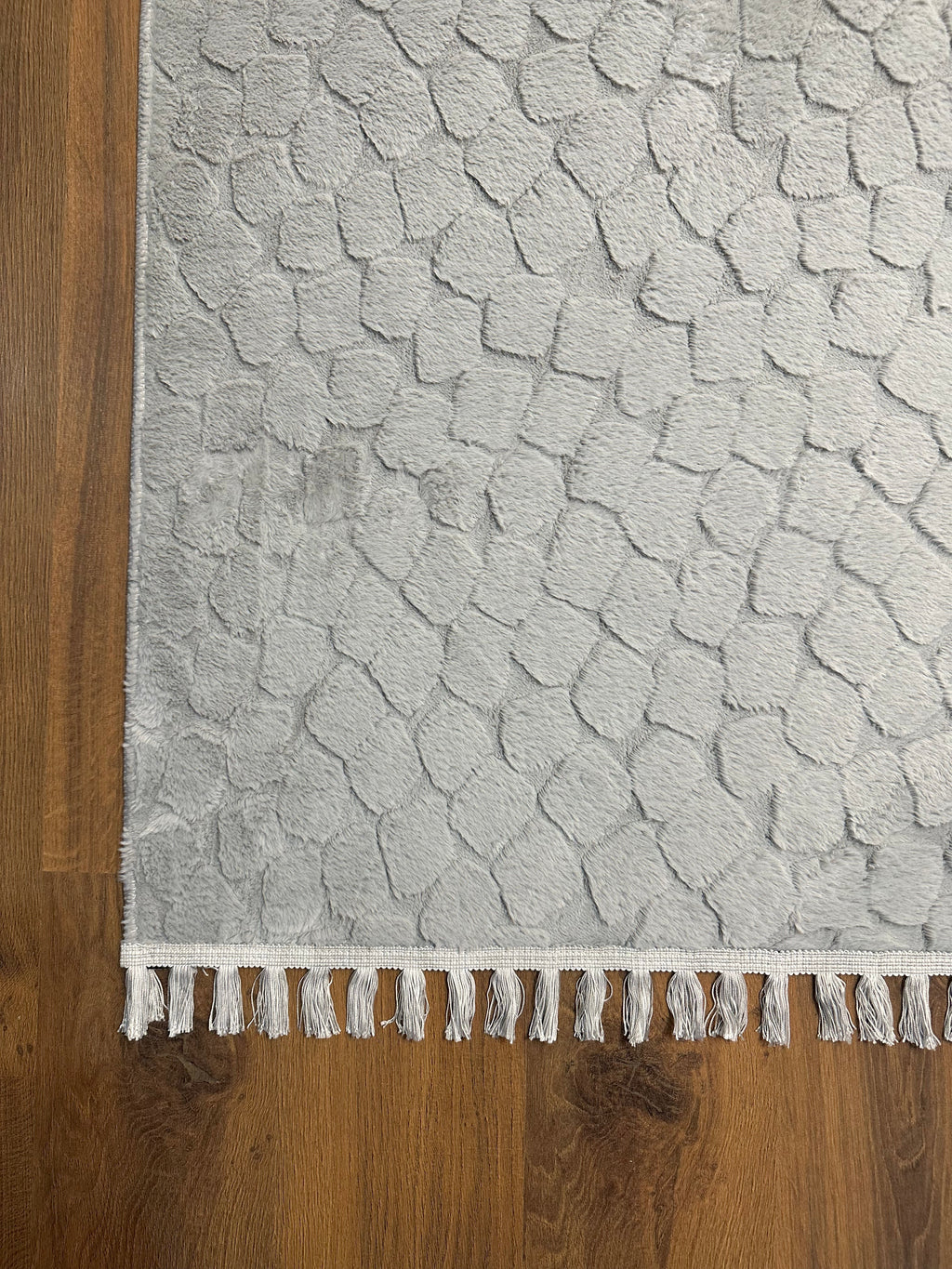 TAVŞAN TAŞ DESEN GRİ - Tavşan Shaggy Pamuk Dokuma Taban Yatak Odası Oturma Odası Çocuk Odası Halısı