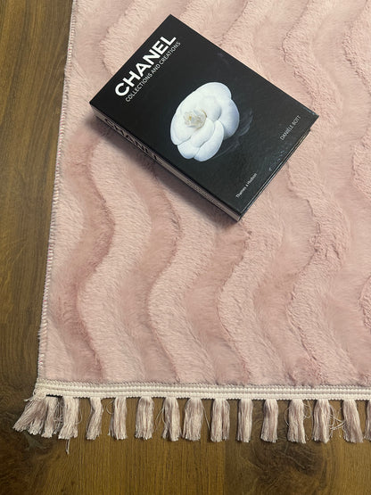 TAVŞAN WAVY - PUDRA KAYMAZ TABAN PUFFY SHAGGY YATAK ODASI HALISI